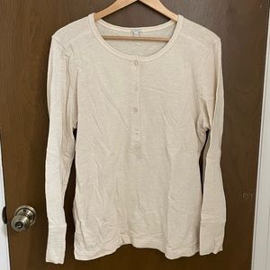 J. Crew Cream Ribbed Thermal Top
